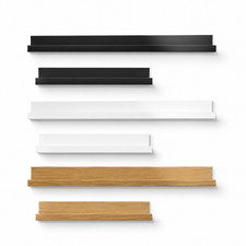 55-115cm Floating Picture Ledge Wall Shelf Photo Display Frame Rack White Black
