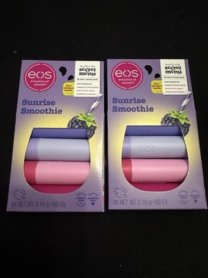 Lot Of 2 EOS Flavor Lab Lip Balm Sunrise Smoothie 0.14 oz 4 Pack/8 Total Balms