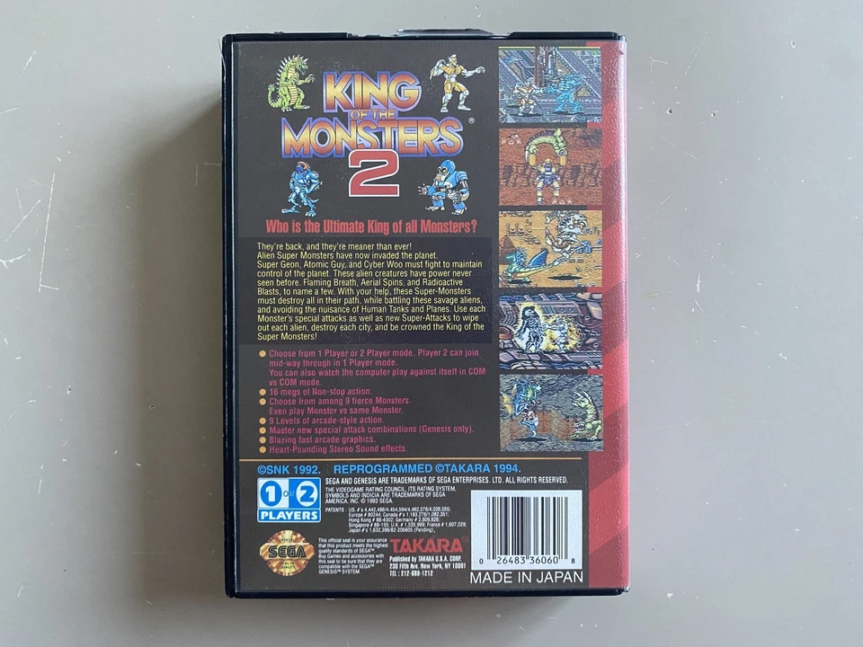 King of the Monsters 2, Sega Genesis Megadrive, NTSC Complete - Image 3 of 4