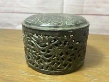 Ethan Allen Home Decor Accents Metal Open Scroll Canister Made In India