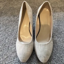 Women’s Wedges Beige And Dark Brown Heel USA Size 9-9.5