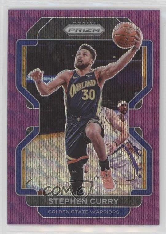 2021-22 Panini Prizm Purple Wave Prizm Stephen Curry #154 0qc2