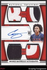 2024-25 National Treasures Quad Bub Carrington 78/99 ROOKIE PATCH AUTO RC RPA