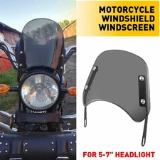 Motorcycle Windshield Flyscreen Front Windscreen w/Mount Universal Bracket 5"-7"