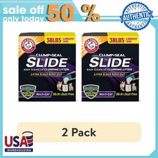38 lbs 2p ARM  HAMMER Clump  Seal SLIDE Cat Litter Easy Clean-up Multi Cat