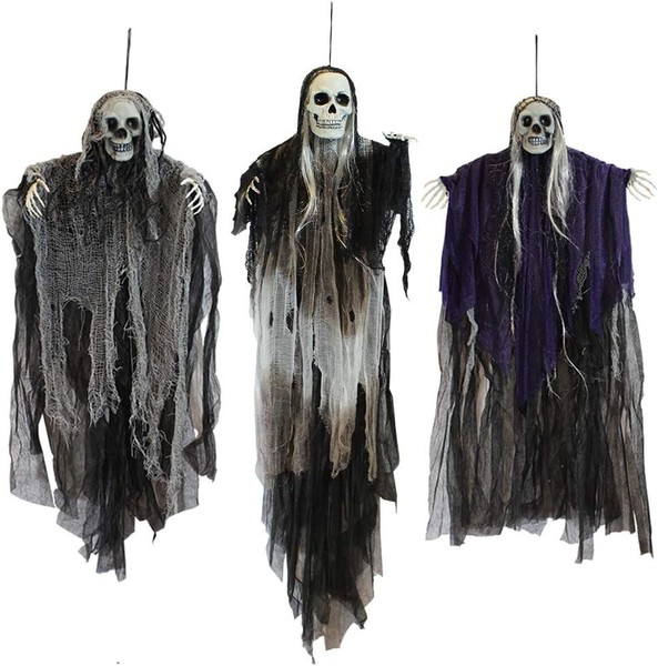 HäNgende Halloween-Dekoration Skelett Geist Sensenmann 3 StüCk-image