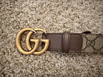 Authentic Gucci GG Marmont Supreme Canvas Leather Belt