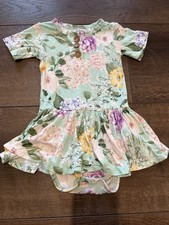 Posh Peanut Floral Short-Sleeved Bamboo Twirl Dress One Piece 18-24 Mo