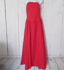 New Express Dress XL Red Strapless Midi Sundress Open Back A Line