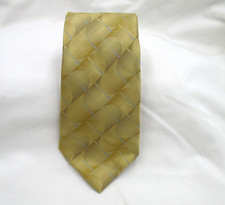 STAFFORD Executive Gold Geometric 100% Silk Men's Necktie 4" • Made in USA