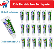 NEW WORLD IMPORTS Dental Kids Fluoride Free Toothpaste, Bubblegum, 0.85 oz, 36Bx
