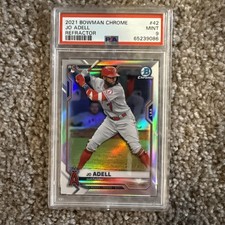 2021 Bowman Chrome Jo Adell Refractor /499 Rookie Card PSA 9. rookie card picture
