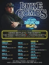 Luke Combs 2026 – My Kinda Saturday Night Tour Poster