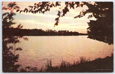 Vintage Pike Bay Ontario Canada Sunset Lake Postcard 1965