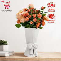 Keramik Vase 24,5 Cm Weiß Modern Boho Dekorativ FüR Blumenstrauß Tischdekoration
