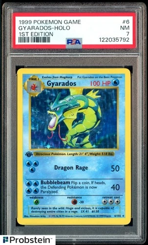 1999 Pokemon Game 1st Edition #6 Gyarados - Holo PSA 7 NM