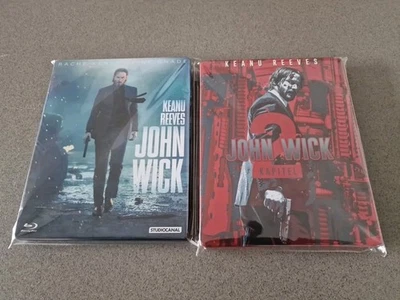 JOHN WICK , KAPITEL 1 + 2 , Steelbook Bluray , Mit Keanu Reeves , Zustand Gut - Bild 1 von 4
