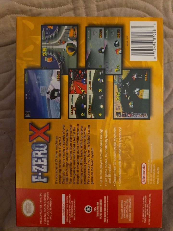 F Zero X (Nintendo 64 N64) Complete in Box w/ Reference Card CIB - Image 2 of 4
