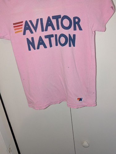 Aviator Nation T Shirt Kids Size 10 Pink Logo Short Sleeve Cotton - Picture 2 of 10