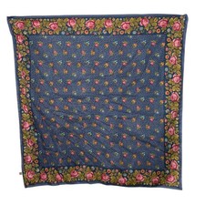 Vintage French Floral Cotton Scarf Wrap Musee de l'Impression Mulhouse 38"