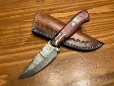 Custom Hand Made Damascus Hunting Knife, Full Tang, Brand New