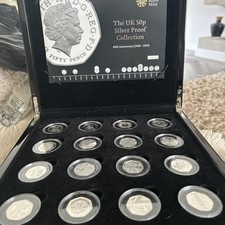 2009 UNITED KINGDOM 40th ANNIVERSARY SILVER PROOF FIFTY PENCE COLLECTION KEW