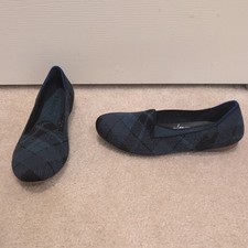 Rothy's Women's Lounge Loafer Navy Plaid Flats Shoes Size 7