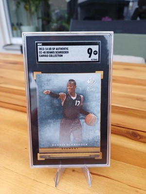 2013-14 UD SP Authentic Dennis Schröder Canvas Collection Germany Rookie SGC 9
