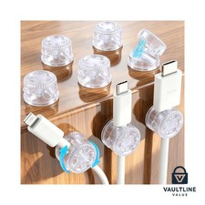 AGPTEK Magnetic Cable Clips 8 Pack 360 Degree Rotating Cord Holder Clear