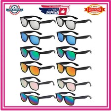 Neon Retro Sunglasses Bulk Pack Colorful Party Favors for Adults Men Women