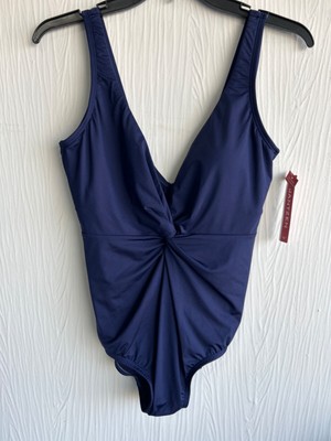NWT Jantzen One Piece Swimsuit, Size 6, Navy Blue, Lightly Padded Cups