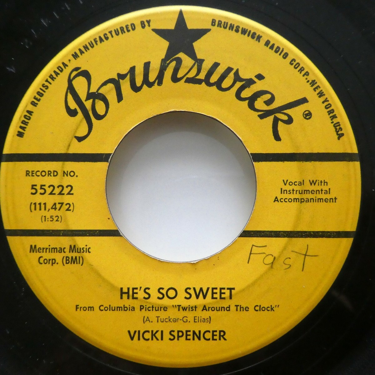 英7” Seven Letters Mama Me Want Gal DB1206 JJ Records /00050 VICKI SPENCER 45 Too Many Boy Friends / He's So Sweet
