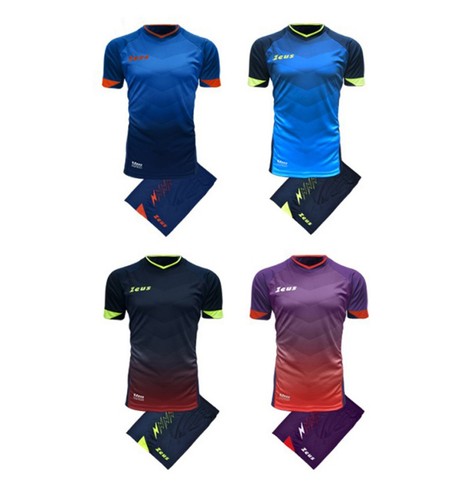 Completo Calcio Bambino Zeus Kit Virgo Azzurro Blu Arancio Da 3xs a M - Foto 5 di 6