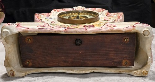 ANTIQUE LARGE ANSONIA PORCELAIN MANTLE CLOCK DRESDEN PATTERN WRINGER CO - Picture 16 of 24