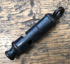 Vintage Hudson Dark Oxidised 85mm General Service Whistle Stamped Patent