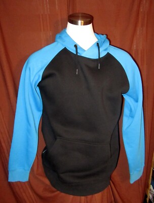 Stormtech Omega Two-Tone Mens Hoodie Sweatshirt, Black/Blue, Size L, NEW Reg $80