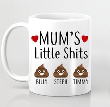 Mums Little Shit's Mug Personalised Funny Gift For Mum Mummy Mothers Day Gift