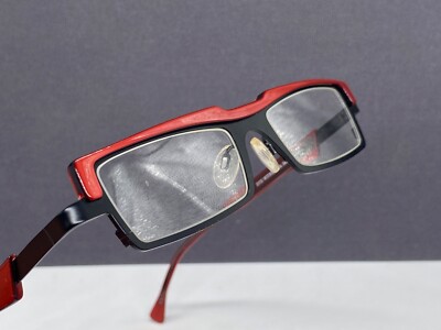Theo Brille Herren Damen Rot schwarz  eckig Rechteckig titan fa eye Witness