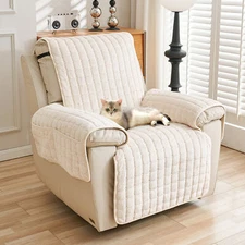 Plush Recliner Slipcover Washable Chair Covers Lazy Boy Cover Chair Protector 