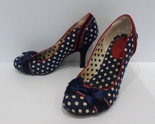 Ruby Shoo - Navy and white polka dot stiletto shoes - Size 7 / 40