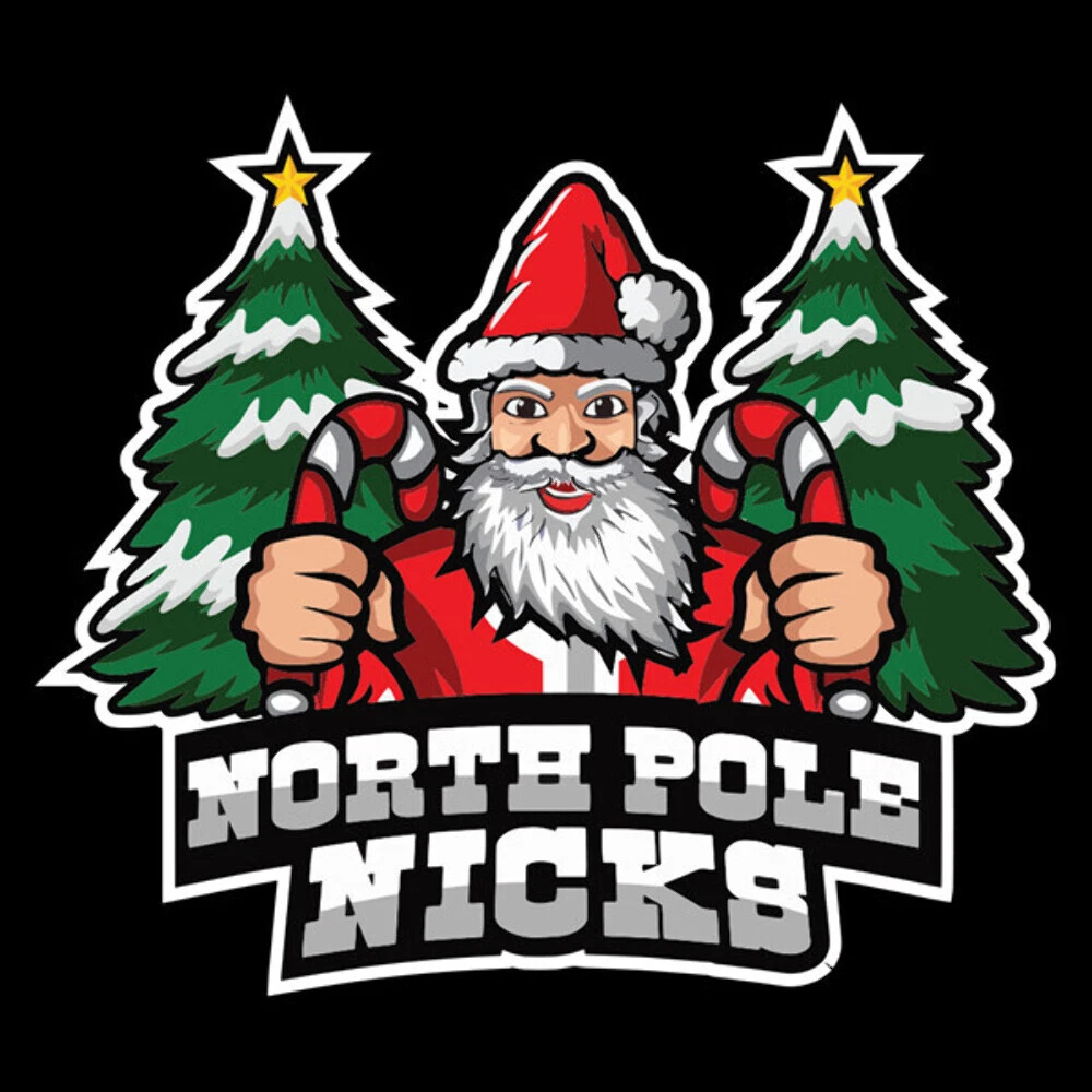 Christmas North Pole Nicks Black Holiday Hockey Jersey