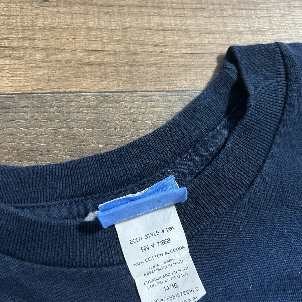 Vintage Star Wars Shirt Long Sleeve Youth Boys L Large Yoda Darth Vader Blue - Image 3 of 4