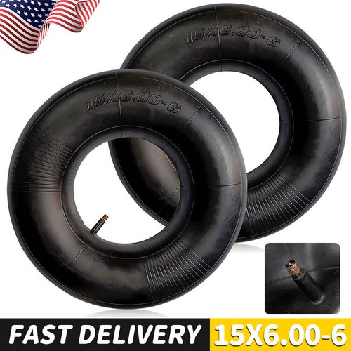 TWO 15x6.00-6 Inner Tube 15x6.00x6 Tubes For Lawn Mower 15x6-6 Tire TR13 Valve E