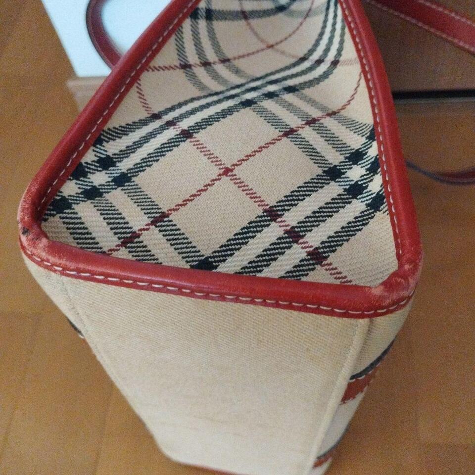 Burberry Blue Label Handbag Brown Red Canvas From Japan | eBay