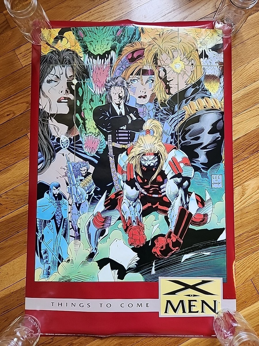 Vintage ! THINGS TO COME X-MEN POSTER 22x34 * JIM LEE * 1992