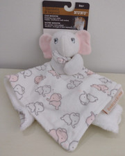 Blankets and Beyond Pink White Elephant Lovey Security Blanket Elephant Print
