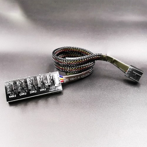 Cpu Fan 4pin Pwm Hub 1 to 5 4pin Temperature Controller Power Extension Splitter - Picture 2 of 7