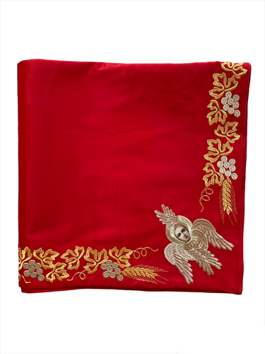 Orthodox Church Eileiton Two-way Embroidered cross Red Atlas 27,5х27,5" - Picture 4 of 8
