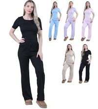 Women's Bodysuit Wide Leg Trouser Set Ladies two piece Palazzo Co ord Tracksuit