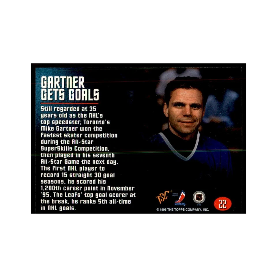 1996 Stadium Club Members Only Mike Gartner Hockey Cards #22 - Image 2 of 3